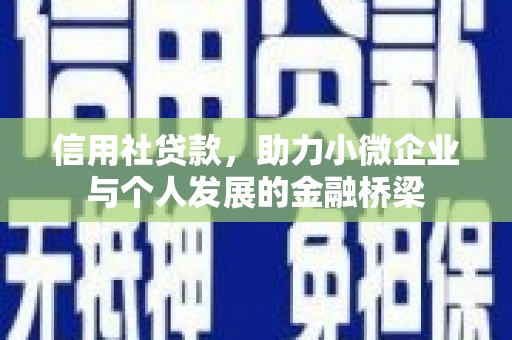 册亨信用社贷款，助力小微企业与个人发展的金融桥梁