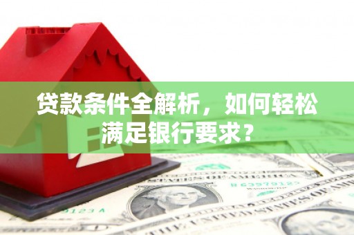 册亨贷款条件全解析，如何轻松满足银行要求？