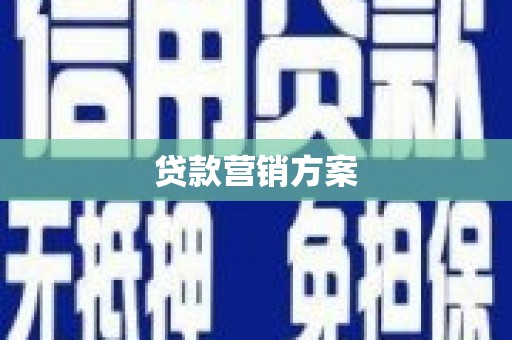 册亨贷款营销方案
