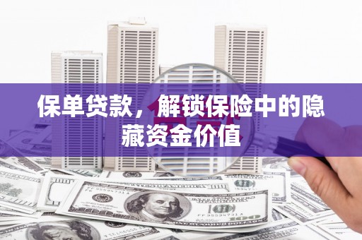 册亨保单贷款，解锁保险中的隐藏资金价值