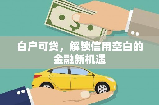 册亨白户可贷，解锁信用空白的金融新机遇