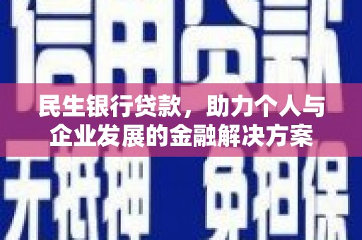 册亨民生银行贷款，助力个人与企业发展的金融解决方案