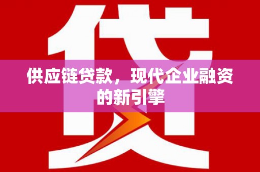 册亨供应链贷款，现代企业融资的新引擎