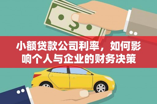 册亨小额贷款公司利率，如何影响个人与企业的财务决策
