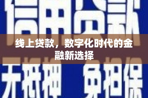 册亨线上贷款，数字化时代的金融新选择