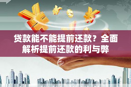 册亨贷款能不能提前还款？全面解析提前还款的利与弊