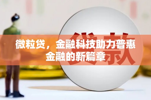 册亨微粒贷，金融科技助力普惠金融的新篇章