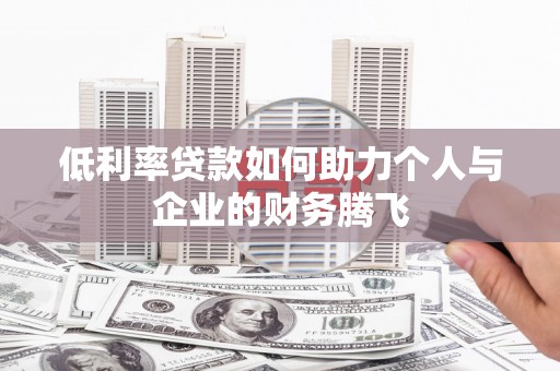 册亨低利率贷款如何助力个人与企业的财务腾飞