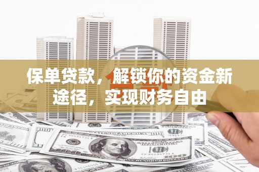 册亨保单贷款，解锁你的资金新途径，实现财务自由