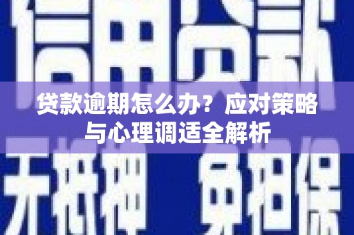 册亨贷款逾期怎么办？应对策略与心理调适全解析
