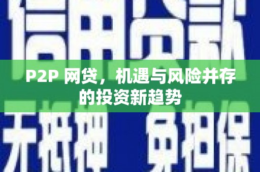 册亨P2P 网贷，机遇与风险并存的投资新趋势