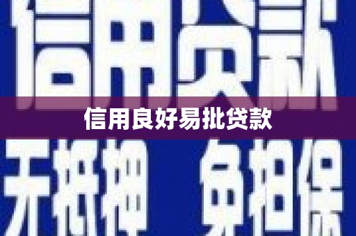 册亨信用良好易批贷款